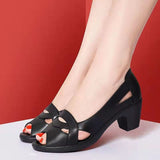 Hnzxzm Peep toe Sandals for Women High Heels Elegant Ladies High Heels Sandals Summer Woman Heeled Shoes Black Square Heel 6cm A4479
