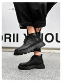 Hnzxzm New Fashion Shoes Men Boots Black Street Style Thick Sole Mens Ankle Boots Autumn Early Winter Male Footwear A4851