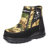 Hnzxzm Buy 2 Get 10% Off New Men's Rain Boots Waterproof Warm Camouflage Boots Outdoor Snow Boots Fishing Leisure Wild Shoes