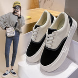 Hnzxzm Spring Summer Women Canvas Shoes Thick Sole Women Flats Breathable Cloth Shoes Casual Woman Footwear Soft Blue A4476