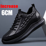 Hnzxzm Faux Cowhide Crocodile Print Sneakers Men Shoe Boots Men's Casual Shoes Luxury Fashion Tide Chic Slim Leather Shoes Big Size 48