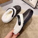 2022 New Fahion Winter Clogs Slippers Women Men Cotton Garden  Shoes Unisex Plush Fleece Lining Detachable Slippers