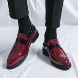 Hnzxzm Patent Leather Fashion Leather Elegant Party Shoes Men Loafers Mens Prom Dress Mules Social Designer Summer Breathable Sandals