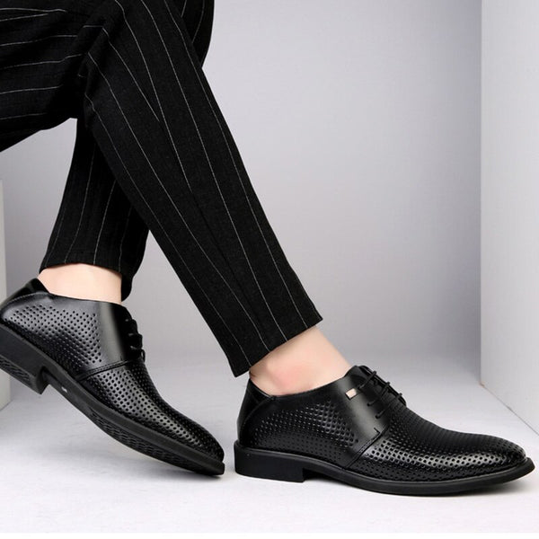 Hnzxzm Men Formal Shoes Summer Breathable Fashoin Men's Leather Dress ...