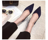 Hnzxzm Fashion Flats for Women Single Shoes Pointed toe Office Lady Shoes Elegant Women Flats Black Blue Red Plus Size 42 A4577