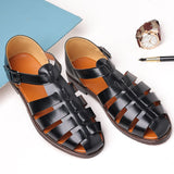 Hnzxzm Summer Men's Sandals Leather Dress Shoes Outdoor Soft Pointed Formal Men Wedding Sandals Classic Light Slippers Sandals Sneakers