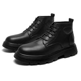 Hnzxzm New Fashion Shoes Men Boots Black Street Style Thick Sole Mens Ankle Boots Autumn Early Winter Male Footwear A4851