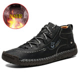 Autumn and Winter Men's Leather Fashion Shoes Casual Loafers  Handmade Sapato Plus Cashmere Upgrade Moccasin  Size 38-48