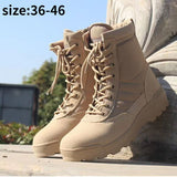 Hnzxzm Fashion Men's Boots Winter Outdoor Leather Military Boots Breathable Military Boots Large Size Desert Boots Men's Hiking Shoes