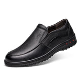 Hnzxzm 100% Genuine Leather Shoes Men Loafers Slip-on Cow Leather Mens Casual Shoes Male Footwear Office Business Shoes Black A3310