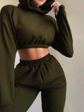 2021 Autumn Winter Chic Women Casual Solid Tracksuit Long Sleeve Outfit Hoodies Trouser Sport Sweatsuits 2 Piece Pant Set Female