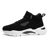 Hnzxzm New Casual High-top Men's Shoes Pigskin Trend All-match Comfortable Thick Bottom Non-slip Heightening Men Sports Shoes обувь