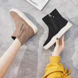 Hnzxzm Suede Boots Women Winter Shoes Genuine Leather Women Ankle Boots Warm Cold Winter Cow Leather Shoes Ladies Botas Black A1879