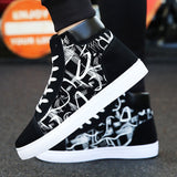 Hnzxzm Ins High top Sneakers Men Canvas Shoes Breathable Cool Street Shoes Male Sneakers Black Blue Red Mens Causal Shoes N008