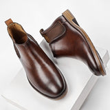 Brand Men's Chelsea Boots Work shoes Genuine Cow Leather Handmade Boot Shoes For Formal Dress Wedding Business Party New