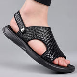 men slippers luxury brand leather soft Men Summer trending Slippers Beach Shoes Outdoor Non-slip Rubber flip flops Men