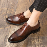 Hnzxzm 2023 Spring Gentleman Oxfords Leather Shoes Luxury Goods Men Shoes Fashion Casual Pointed Toe Formal Business Male Wedding Dress