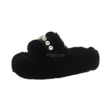 Hnzxzm Women's Slippers Autumn Winter Warm Shoes Outdoor Leisure Furry Slides Fashion Ladies Ytmtloy Indoor Zapatillas Mujer Casa