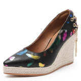 Fashion High Heels Women Party Shoes Elegant Ladies Wedges Brand Women Pumps Wedge Heel 10cm Plus Size 42 A4295