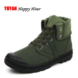 Hnzxzm Spring Autumn Shoes Men Boots Canvas Shoes Breathable High top Desert Ankle Boots Male Brand Footwear Black Army Green N005