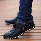 Hnzxzm Men Leather Shoes spring Men's Casual Shoes Breathable Light Weight White Sneakers Driving Shoes Pointed Toe Business Men Shoes