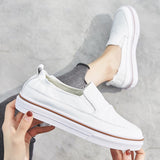 Genuine Leather Shoes Women Flats Casual Woman White Sneakers Cow Leather Female Footwear Soft Comfortable A1535