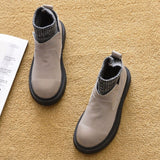 Fashion Boots Women Winter Women Chelsea Boots Soft Leather Woman Ankle Botas Plush Inside Warm Cotton Shoes A368