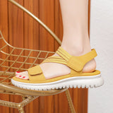 2022 Fashion Brand Beach Sandals Women Thick Sole Summer Shoes Casual Women Sandals Soft Yellow Plus Size 42 A3426