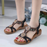 Hnzxzm Bohemian Style Fashion Summer Shoes Women Sandals Flat Ladies Beach Sandals Summer Holiday Shoes Big Size 42 A4770