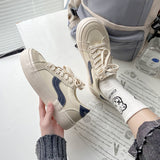 Hnzxzm Japanese White Platform Flat Women's Sneakers Spring New Sports Canvas Vulcanize Casual Shoes Korean Tennis Running