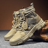 Hnzxzm New Autumn Early Winter Shoes Men Boots High top Canvas Shoes Camouflage Street Shoes Mens Ankle Boots Single Cloth A4850