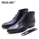 Autumn Fashion Genuine Leather Mens Ankle Boots Handmade Lace Up Zip Stylish Oxford Shoes High Quality Dress Boots for Men