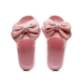 Handmade Bow Tie Slippers Summer Shoes for Women Non-Slip Thick Beach Sandals 2022 Fashion Soft Sole Eva Home Pink Slides
