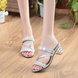 Summer Women Shoes Squre Heel Sandals Peep toe Ladies Shoes Brand High Heel Sandals Gold Heels 7cm Big Size ZH2971