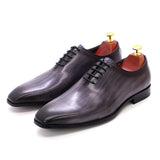 European Luxury Mens Oxford Dress Shoes Genuine Leather Whole Cut Handmade Mens Shoes Lace Up Business Office Formal Shoes Men