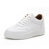 Fashion Sneakers Women White Shoes Sweet Young Ladies Flats Thick Sole Platform Shoes Soft Brand Female Footwear N028