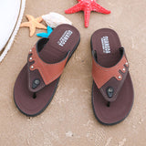 Beach Shoes Men's Flip-Flops Indoor and Outdoor Casual Size Flip-Flops Black Brown Casual Outdoor Slippers Zapatos De Hombre