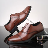 Hnzxzm Men Oxford Shoes Brown Black Square Toe Brogue Carving Lace Up Fashion Business Casual Wedding Daily Dress Shoes