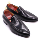 Size 6-13 Spring Autumn Mens Penny Loafers Genuine Leather Hand Painted Slip On Dress Shoes Men Wedding Casual Business Shoes