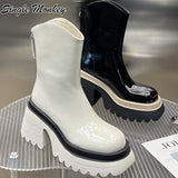 High Heels Chelsea Boots Women Shoes 2022 New Winter Chunky Fashion Women Boots Designer Pumps Goth Casual Zipper Snow Botas