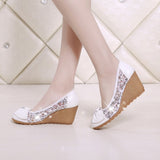 Genuine Leather High Heels Women Wedge Shoes Casual Woman Summer Shoes Elegant Ladies Wedges Comfortable Female Sandalias A1553