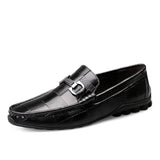 Hnzxzm Men Casual Shoes Genuine Leather Pattern Cowhide Luxury Brand Fashion Comfortable Driving Shoes Slip on Soft Moccasins Size38-47