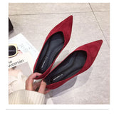 Hnzxzm Fashion Flats for Women Single Shoes Pointed toe Office Lady Shoes Elegant Women Flats Black Blue Red Plus Size 42 A4577