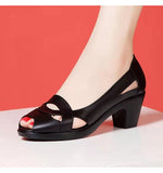 Hnzxzm Peep toe Sandals for Women High Heels Elegant Ladies High Heels Sandals Summer Woman Heeled Shoes Black Square Heel 6cm A4479