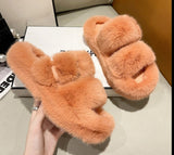 Hnzxzm Winter Fashion Soft Fur Flats Platform Plush Warm Women Slippers New Brand Designer Loafers Flip Flops Casual Indoor Mules