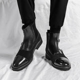 Hnzxzm Original Buckle Ankle Boots Pointed Fashion Men Boots Classic Social Men Chelsea Boot Business Dress Leisure Cowboy Boots