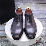 European Luxury Mens Oxford Dress Shoes Genuine Leather Whole Cut Handmade Mens Shoes Lace Up Business Office Formal Shoes Men