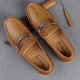 Men Casual Shoes Genuine Leather Soft Pattern Cowhide Luxury Brand Fashion Comfortable Driving Shoes Slip on Soft Moccasins