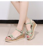 Hnzxzm Summer Shoes Women Wedges Sandals Fashion Ladies High Heels Woman Summer Holiday Shoes Soft Comfortable A4558