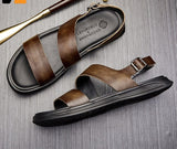 Summer Thick-Soled Sandals Leather All-Match Tide Shoes Beach Casual Breathable Non-Slip Outer Wear Men's Sandals And Slippers